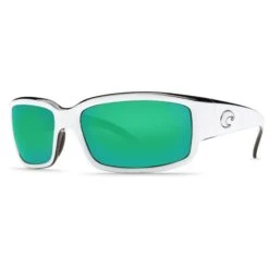Costa Del Mar Caballito 580G Polarized Sunglasses -JH Tackle Store Costa Del Mar Caballito 580G Polarized Sunglasses White Black Frame and Green Mirror Lens 1