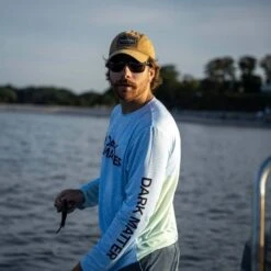 Dark Matter Long Sleeve Performance Shirt -JH Tackle Store Dark Matter Performance Shirt Blue White Side BL